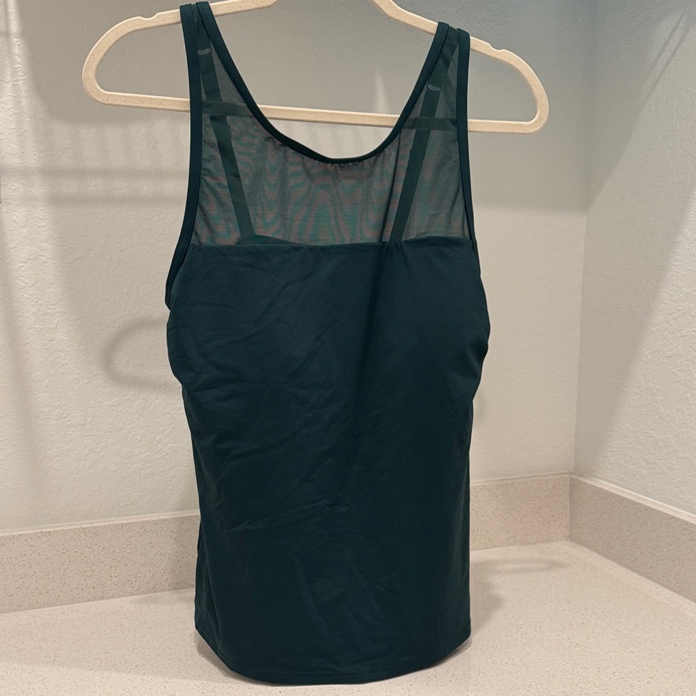Lands' End chlorine resistant smoothing control mesh high neck tankini top - Picture 3 of 4